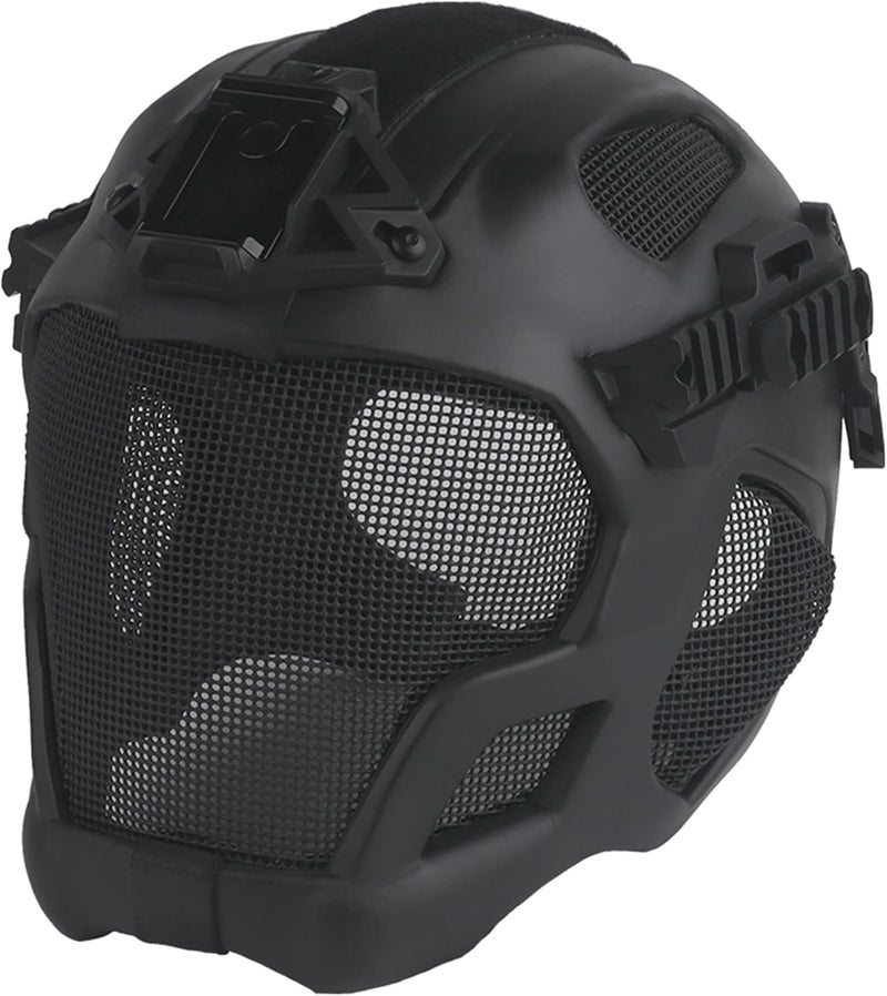 Willbebest Tactical Airsoft Helmet, High-end Paintball Full Face Mask Helmet (Built-in HD Headset and Anti-Fog Fan, Options) for Outdoor CS Games - Image 1